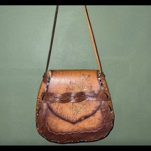 1960s or 70s leather tooled purse. Vintage boho heaven!